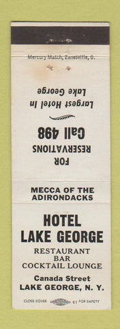 Matchbook Cover - Hotel Lake George NY low phone # WEAR