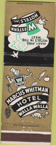 Matchbook Cover - Marcus Whitman Hotel Walla Walla WA