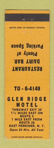 Matchbook Cover - Glen Ridge Motel East Herkimer NY