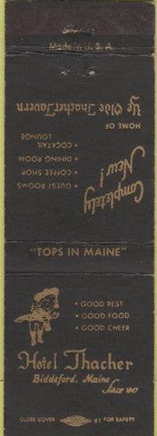 Matchbook Cover - Hotel Thacher Biddeford ME