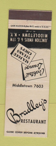 Matchbook Cover - Bradley's Restaurant Middletown NY