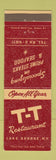 Matchbook Cover - TT Restaurant Lake George NY