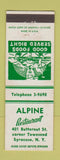 Matchbook Cover - Alpine Restaurant Syracuse NY