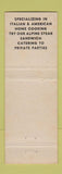 Matchbook Cover - Alpine Restaurant Syracuse NY