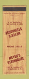 Matchbook Cover - Meyer's Steinhouse Syracuse NY