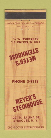 Matchbook Cover - Meyer's Steinhouse Syracuse NY