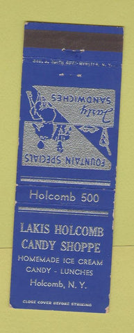 Matchbook Cover - Lakis Holcomb Candy Shoppe Holcomb NY
