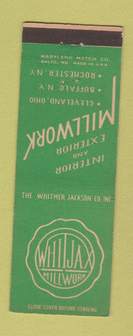 Matchbook Cover - Whijax Millwork Rochester Buffalo NY Cleveland OH