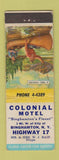 Matchbook Cover - Colonial Motel Binghamton NY WEAR
