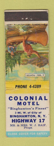 Matchbook Cover - Colonial Motel Binghamton NY WEAR