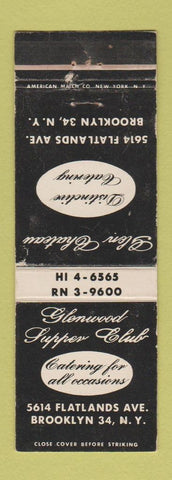 Matchbook Cover - Glenwood Supper Club Brooklyn NY WEAR