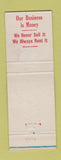 Matchbook Cover - 1st National Bank Waterloo NY