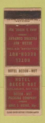 Matchbook Cover - Hotel Beech Nut Canajoharie NY WORN