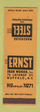 Matchbook Cover - Warehouse Steel Buffalo NY Ernst Iron
