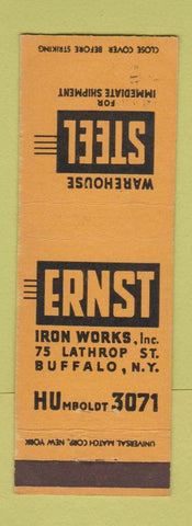 Matchbook Cover - Warehouse Steel Buffalo NY Ernst Iron