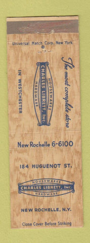 Matchbook Cover - Charles Librett Hardware New Rochelle NY