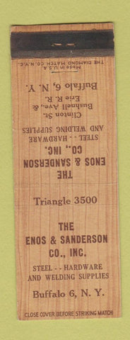 Matchbook Cover - Enos and Sanderson Steel Welding Hardware Buffalo NY