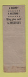 Matchbook Cover - Pfeiffer's Marine Grill Buffalo NY WORN