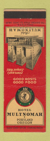 Matchbook Cover - Hotel Multnomah Portland OR