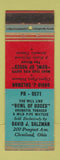 Matchbook Cover - David Salzman Tobacco Cleveland OH WEAR