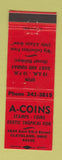 Matchbook Cover - A Coins Stamps Tropical Fish Cleveland OH RED