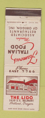 Matchbook Cover - Lido Italian Restaurant Portland OR