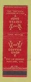 Matchbook Cover - V and V Coffee Shop Portland OR WORN