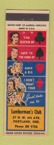 Matchbook Cover - Lumberman's Club Portalnd OR