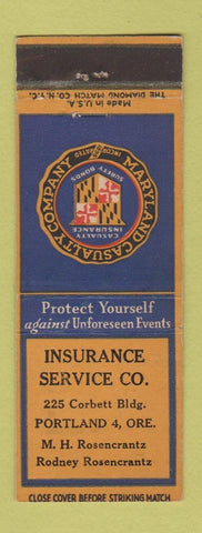 Matchbook Cover - Insurance Service Portland OR Rosencrantz