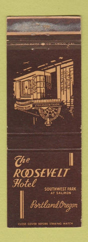 Matchbook Cover - Roosevelt Hotel Portland OR WORN