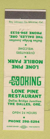 Matchbook Cover - Lone Pine Restaurant The Dalles OR