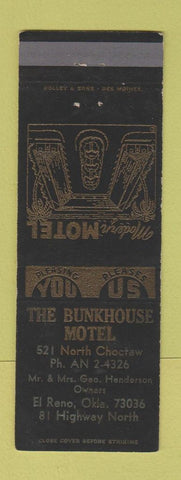 Matchbook Cover - Bunkhouse Motel El Reno OK