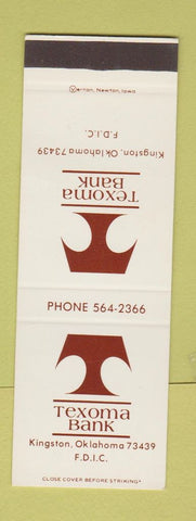 Matchbook Cover - Texoma Bank Kingston OK