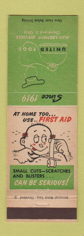 Matchbook Cover - United Food Cleveland OH First Aid safety