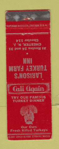 Matchbook Cover - Lairson's Truckey Farm Inn Chester NJ WEAR