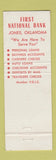 Matchbook Cover - 1st National Bank Jones OK