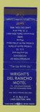 Matchbook Cover - Wright's Del Rancho Motel Lake Delton WI WEAR