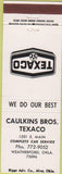 Matchbook Cover - Caulkins Texaco oil gas Weatherford OK