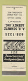 Matchbook Cover - AB Schmitz Insurance Kenosha WI