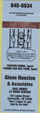 Matchbook Cover - Glenn Houston Bail Bonds Clarksville TN