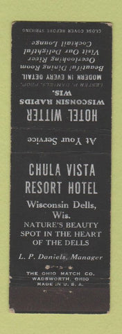 Matchbook Cover - Hotel Witter Wisconsin Rapids WI Dells Chula Vista Resort