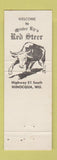 Matchbook Cover - Red Steer Restaurant Minocqua WI