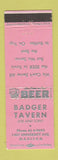 Matchbook Cover - Badger Tavern Madison WI PINK
