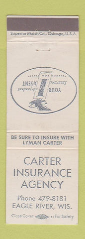 Matchbook Cover - Carter Insurance Agency Eagle River WI