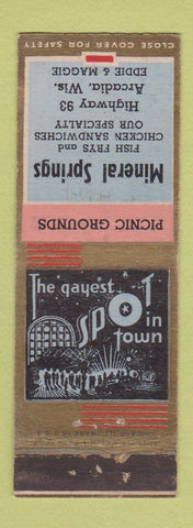 Matchbook Cover - Mineral Springs Arcadia WI ADVANCE