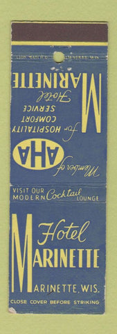 Matchbook Cover - Hotel Marinette WI