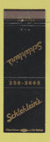 Matchbook Cover - Schlehlein's Restaurant bowling Milwaukee WI