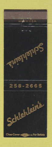 Matchbook Cover - Schlehlein's Restaurant bowling Milwaukee WI
