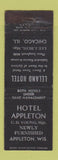Matchbook Cover - Hotel Appleton WI Leland Chicago IL WORN