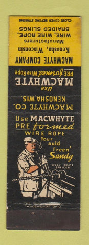 Matchbook Cover - Macwhyte Wire Rope Kenosha WI